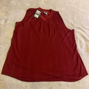 Vintage Southern Athletic Mens 3X Large Red V Neck Sleeveless Jersey Shirt New